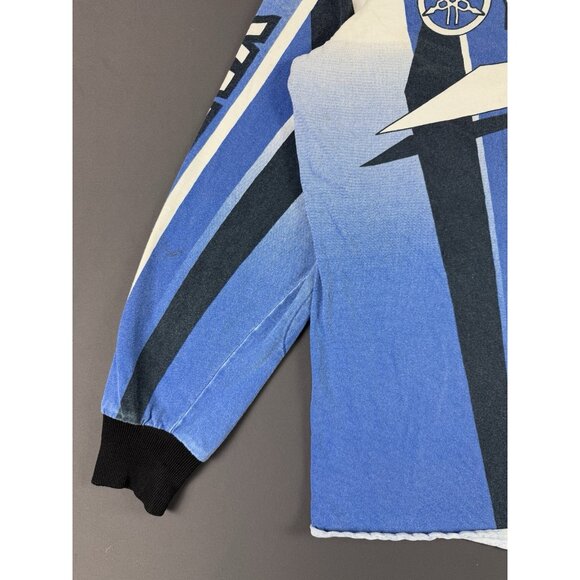 Vintage 90s Y2K Yamaha Motorsports Dirt Bike Long Sleeve Shirt Streetwear AOP T - Picture 5 of 16